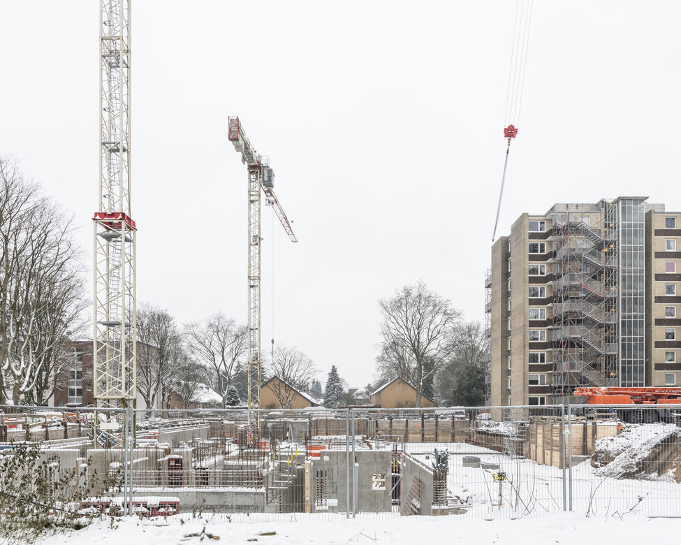 Baustelle Lokstedt im Winter