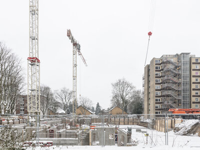 Baustelle Lokstedt im Winter